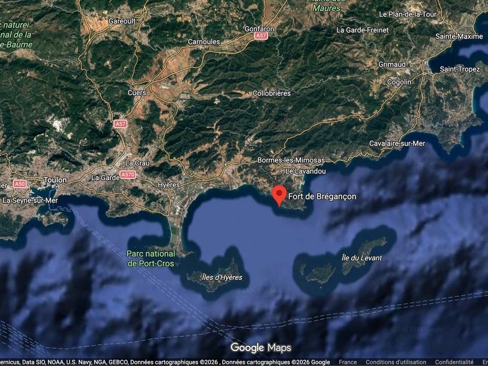 Localisation Fort de Brégançon sur Google Maps