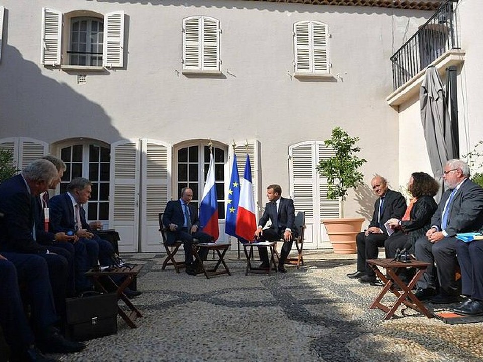 Macron et Poutine au Fort de Brégançon 2019
