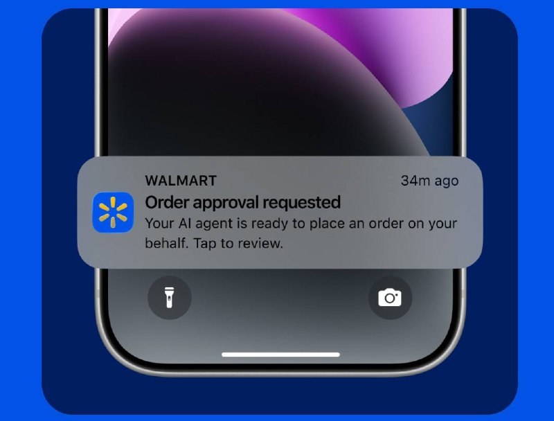 Notification Walmart Agent IA sur smartphone